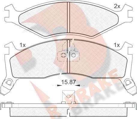 R Brake RB1270-205 - Bremžu uzliku kompl., Disku bremzes autospares.lv