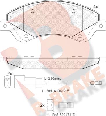 R Brake RB1792 - Bremžu uzliku kompl., Disku bremzes www.autospares.lv