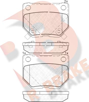 R Brake RB1749-200 - Bremžu uzliku kompl., Disku bremzes autospares.lv