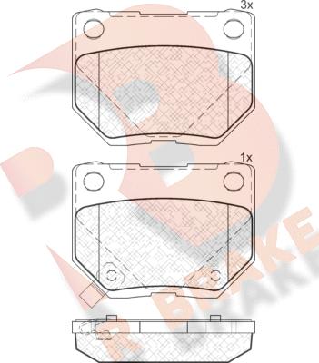 R Brake RB1749 - Bremžu uzliku kompl., Disku bremzes autospares.lv