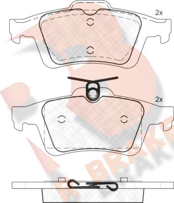 R Brake RB1744 - Bremžu uzliku kompl., Disku bremzes www.autospares.lv