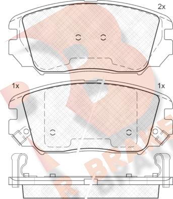 R Brake RB1745 - Bremžu uzliku kompl., Disku bremzes autospares.lv