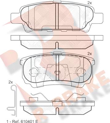 R Brake RB1746 - Bremžu uzliku kompl., Disku bremzes www.autospares.lv