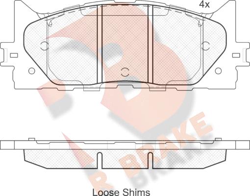 R Brake RB1764 - Bremžu uzliku kompl., Disku bremzes autospares.lv