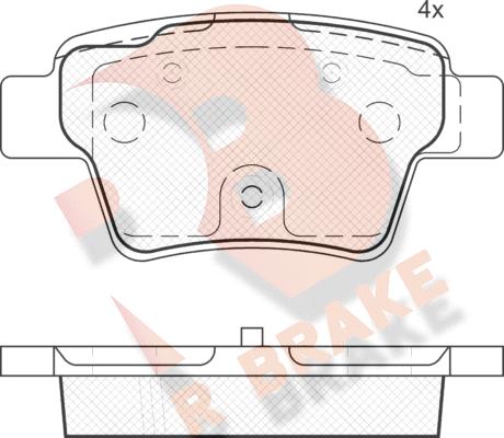 R Brake RB1765 - Тормозные колодки, дисковые, комплект www.autospares.lv