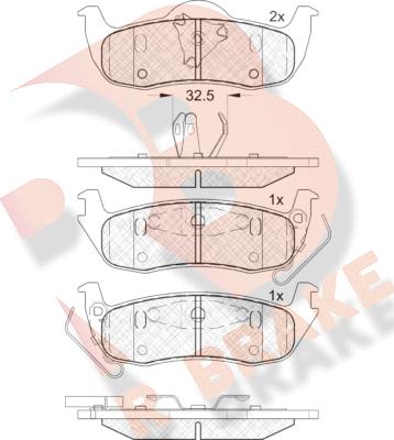 R Brake RB1766 - Bremžu uzliku kompl., Disku bremzes www.autospares.lv