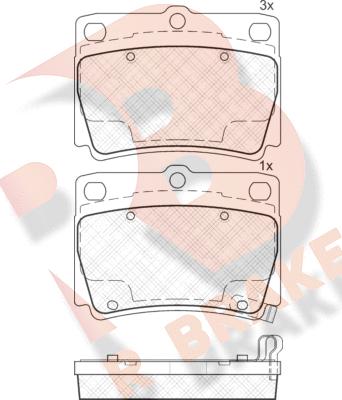 R Brake RB1719 - Bremžu uzliku kompl., Disku bremzes autospares.lv