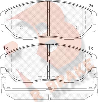 R Brake RB1714 - Bremžu uzliku kompl., Disku bremzes autospares.lv