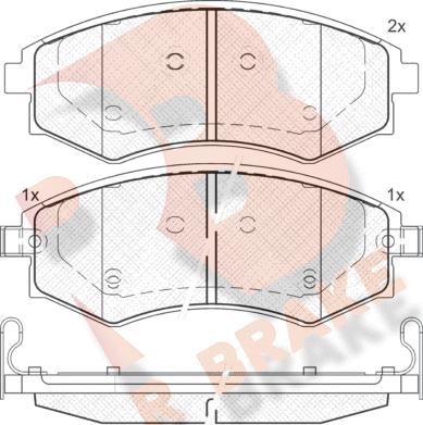 R Brake RB1716 - Bremžu uzliku kompl., Disku bremzes www.autospares.lv