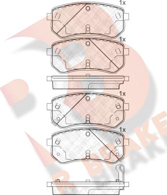 R Brake RB1710 - Bremžu uzliku kompl., Disku bremzes autospares.lv