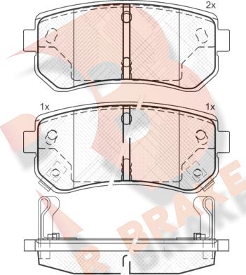 R Brake RB1712 - Тормозные колодки, дисковые, комплект www.autospares.lv