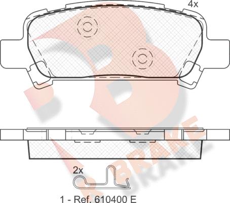 R Brake RB1736 - Bremžu uzliku kompl., Disku bremzes www.autospares.lv