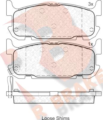 R Brake RB1738 - Bremžu uzliku kompl., Disku bremzes www.autospares.lv