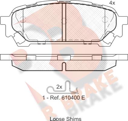 R Brake RB1737 - Тормозные колодки, дисковые, комплект www.autospares.lv