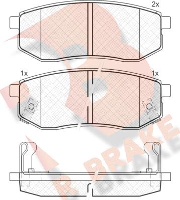 R Brake RB1721 - Bremžu uzliku kompl., Disku bremzes autospares.lv