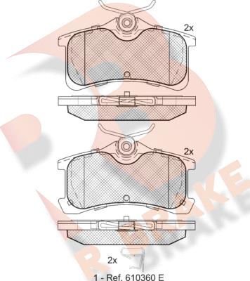 R Brake RB1728 - Brake Pad Set, disc brake www.autospares.lv