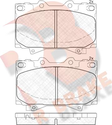 R Brake RB1723 - Bremžu uzliku kompl., Disku bremzes autospares.lv