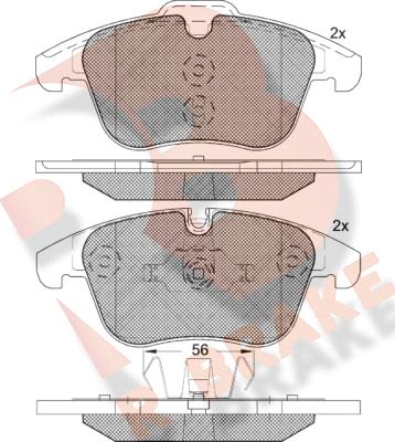 R Brake RB1775-203 - Bremžu uzliku kompl., Disku bremzes autospares.lv