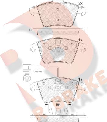 R Brake RB1778 - Bremžu uzliku kompl., Disku bremzes www.autospares.lv