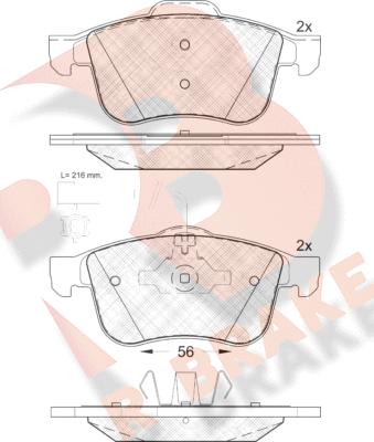 R Brake RB1772 - Bremžu uzliku kompl., Disku bremzes www.autospares.lv