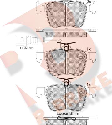 R Brake RB2098-203 - Тормозные колодки, дисковые, комплект www.autospares.lv