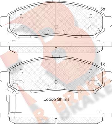 R Brake RB2003 - Bremžu uzliku kompl., Disku bremzes www.autospares.lv