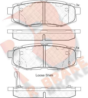 R Brake RB2088 - Bremžu uzliku kompl., Disku bremzes www.autospares.lv