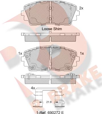 R Brake RB2034-233 - Тормозные колодки, дисковые, комплект www.autospares.lv