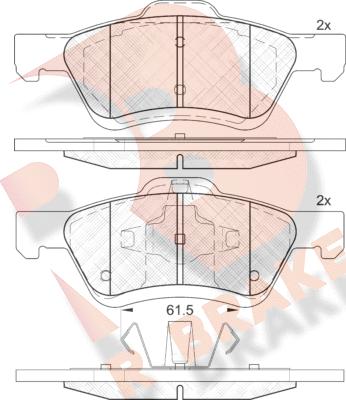 R Brake RB2030 - Bremžu uzliku kompl., Disku bremzes autospares.lv