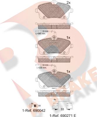 R Brake RB2024 - Bremžu uzliku kompl., Disku bremzes autospares.lv