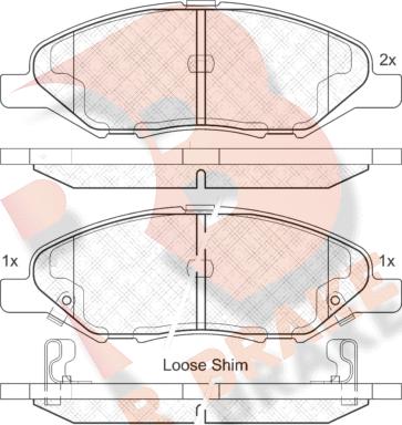 R Brake RB2074 - Bremžu uzliku kompl., Disku bremzes autospares.lv