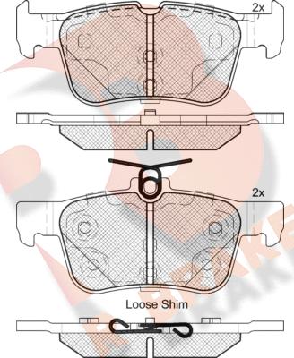 R Brake RB2198 - Brake Pad Set, disc brake www.autospares.lv