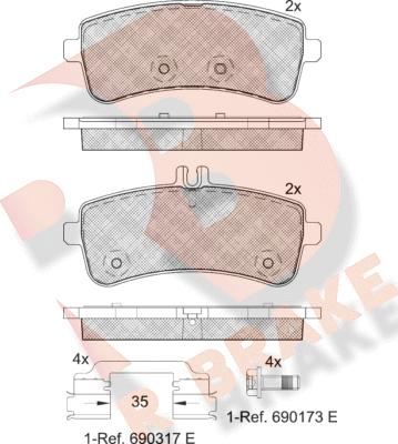 R Brake RB2145 - Тормозные колодки, дисковые, комплект www.autospares.lv