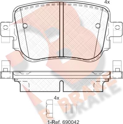 R Brake RB2152 - Bremžu uzliku kompl., Disku bremzes autospares.lv