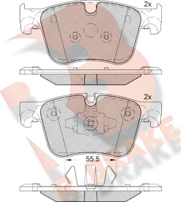 R Brake RB2166-203 - Bremžu uzliku kompl., Disku bremzes autospares.lv