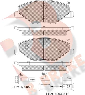 R Brake RB2110 - Тормозные колодки, дисковые, комплект www.autospares.lv