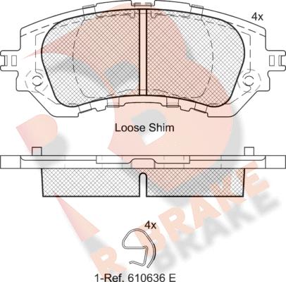 R Brake RB2180 - Bremžu uzliku kompl., Disku bremzes autospares.lv