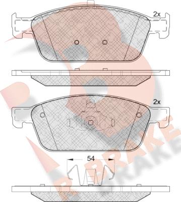 R Brake RB2134 - Bremžu uzliku kompl., Disku bremzes autospares.lv