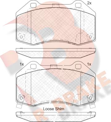 R Brake RB2132 - Bremžu uzliku kompl., Disku bremzes www.autospares.lv