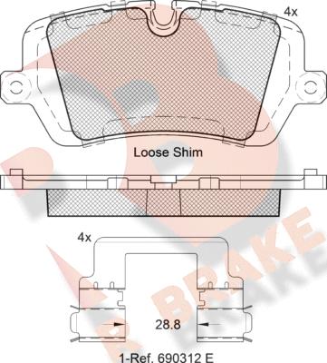 R Brake RB2120 - Bremžu uzliku kompl., Disku bremzes www.autospares.lv