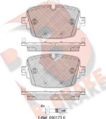 R Brake RB2341 - Bremžu uzliku kompl., Disku bremzes www.autospares.lv