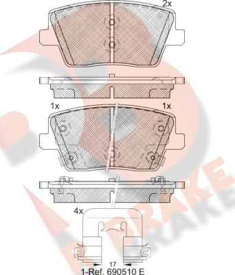 R Brake RB2334 - Bremžu uzliku kompl., Disku bremzes autospares.lv