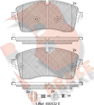 R Brake RB2335-200 - Bremžu uzliku kompl., Disku bremzes www.autospares.lv