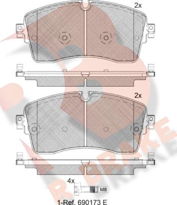 R Brake RB2335 - Bremžu uzliku kompl., Disku bremzes www.autospares.lv