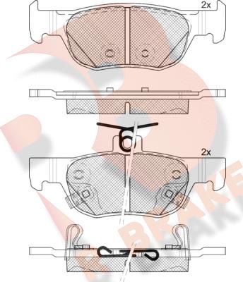 R Brake RB2374 - Тормозные колодки, дисковые, комплект www.autospares.lv