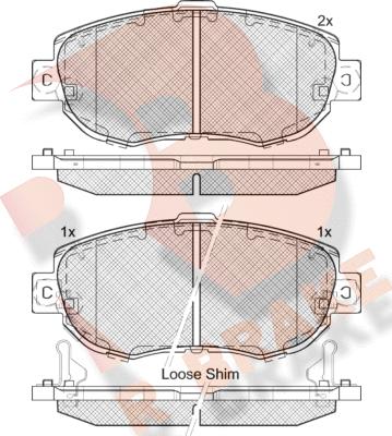 R Brake RB2203 - Тормозные колодки, дисковые, комплект www.autospares.lv