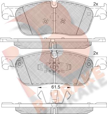 R Brake RB2236 - Bremžu uzliku kompl., Disku bremzes www.autospares.lv