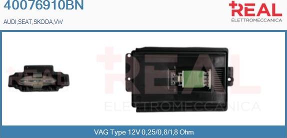 REAL 40076910BN - Rezistors, Salona ventilators autospares.lv