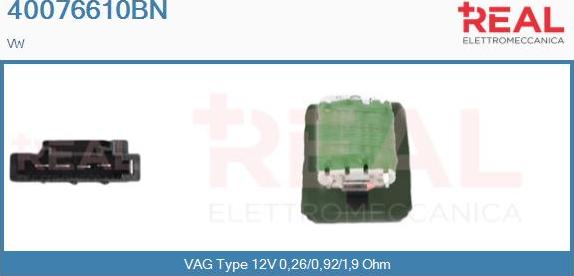 REAL 40076610BN - Rezistors, Salona ventilators www.autospares.lv