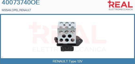 REAL 40073740OE - Papildus rezistors, Elektromotors-Radiatora ventilators www.autospares.lv